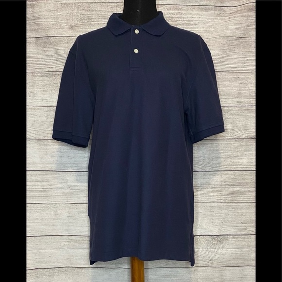 L.L. Bean Other - LL Bean Navy Blue Cotton Traditional Fit Short Sleeve Polo Mens Shirt SZSmall
